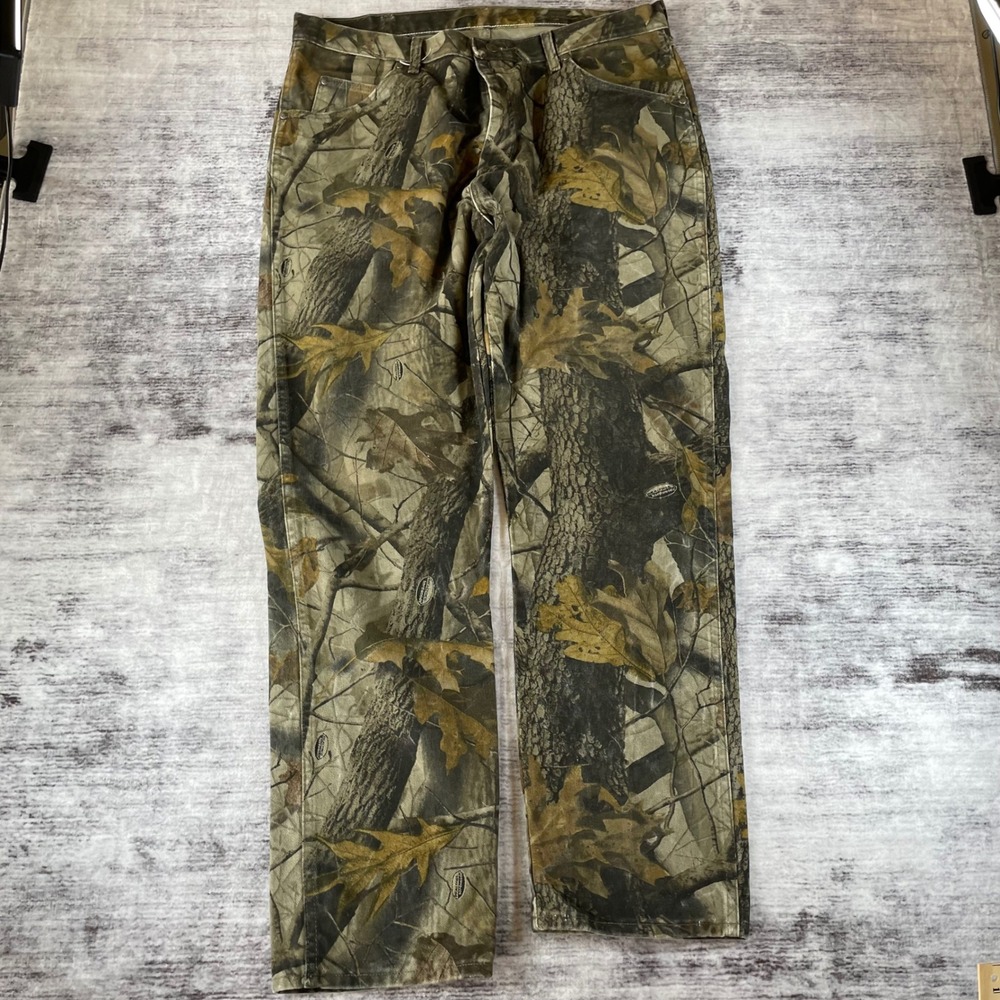 Wrangler Pro Gear Mens 38x32 Advantage Hardwoods Camo Hunting Pants Made in USA